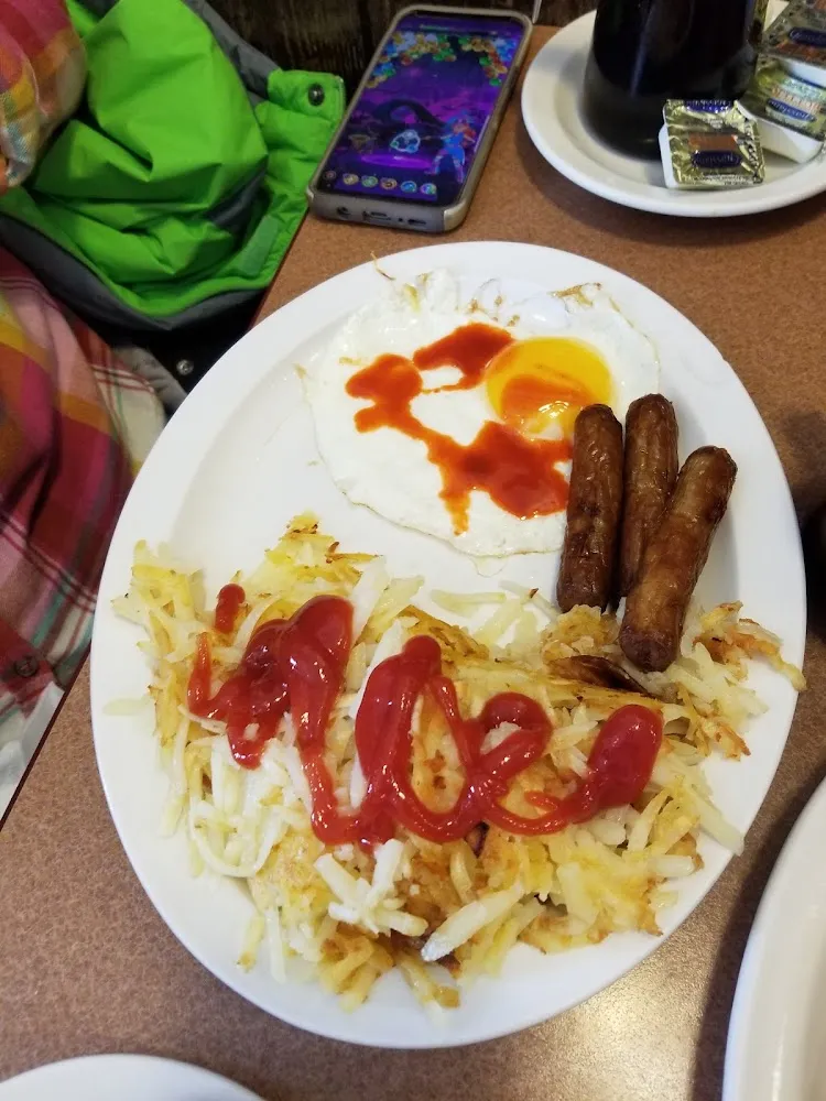 Eggs Hash Brown and Sausage Links